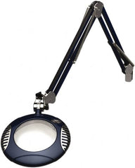 O.C. White - 43 Inch, Spring Suspension, Clamp on, LED, Spectre Blue, Magnifying Task Light - 8 Watt, 7.5 and 15 Volt, 2x Magnification, 6 Inch Long - Makers Industrial Supply