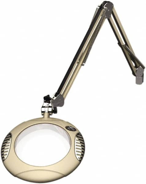 O.C. White - 43 Inch, Spring Suspension, Clamp on, LED, Shadow White, Magnifying Task Light - 8 Watt, 7.5 and 15 Volt, 2x Magnification, 5-1/4 Inch Wide, 7-1/2 Inch Long - Makers Industrial Supply