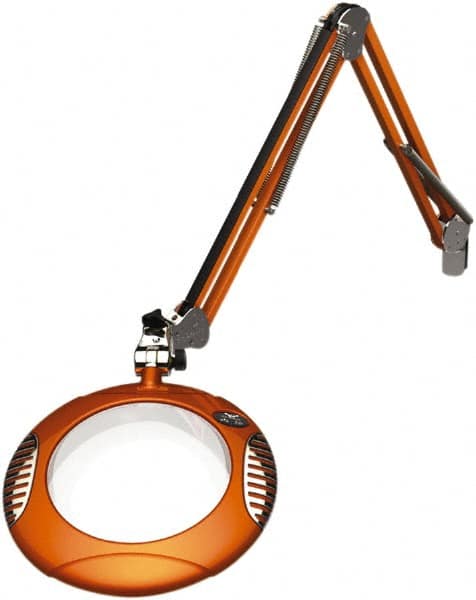 O.C. White - 43 Inch, Spring Suspension, Clamp on, LED, Brilliant Orange, Magnifying Task Light - 8 Watt, 7.5 and 15 Volt, 2x Magnification, 5-1/4 Inch Wide, 7-1/2 Inch Long - Makers Industrial Supply