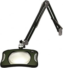 O.C. White - 43 Inch, Spring Suspension, Clamp on, LED, Racing Green, Magnifying Task Light - 8 Watt, 7.5 and 15 Volt, 2x Magnification, 5-1/4 Inch Wide, 7 Inch Long - Makers Industrial Supply