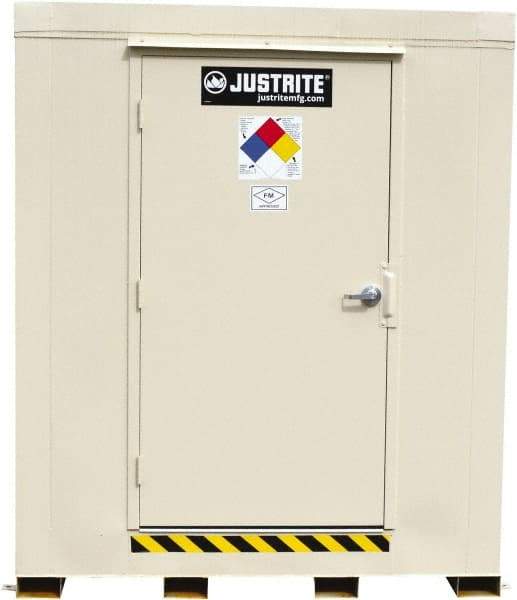 Justrite - 9 Drum, 155 Gal Sump Capacity, Locker - 7.91' Long x 7-1/2' Wide x 8.08' High, Galvanized Steel - Makers Industrial Supply