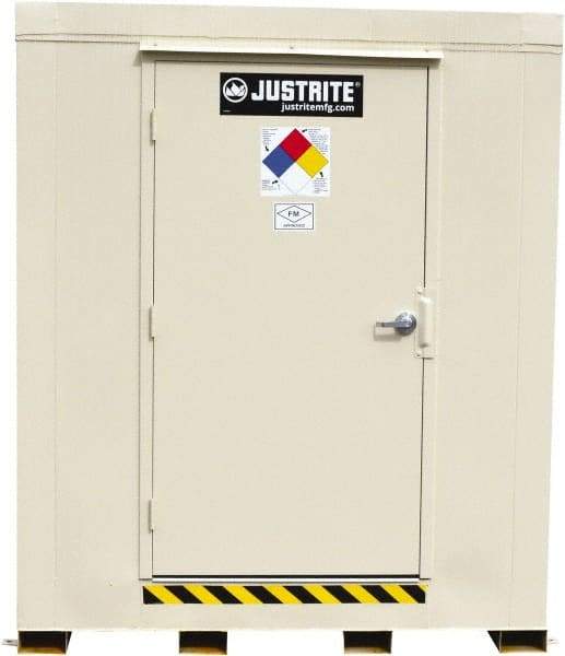 Justrite - 6 Drum, 105 Gal Sump Capacity, Locker - 7.91' Long x 5-1/2' Wide x 8.08' High, Galvanized Steel - Makers Industrial Supply