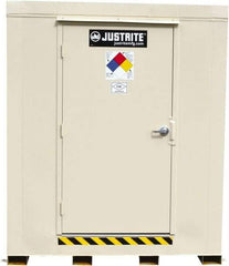 Justrite - 4 Drum, 71 Gal Sump Capacity, Locker - 6' Long x 5-1/2' Wide x 6.25' High, Galvanized Steel - Makers Industrial Supply