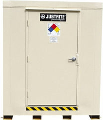 Justrite - 16 Drum, 288 Gal Sump Capacity, Locker - 10' Long x 9-1/2' Wide x 8.08' High, Galvanized Steel - Makers Industrial Supply