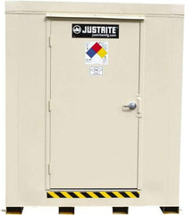 Justrite - 4 Drum, 80 Gal Sump Capacity, Locker - 6' Long x 5-1/2' Wide x 6.25' High, Galvanized Steel - Makers Industrial Supply