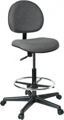 Bevco - 21 to 31" High Adjustable Height Swivel Stool - 27" Wide x 27" Deep, 100% Olefin Seat, Gray - Makers Industrial Supply