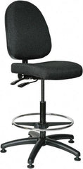 Bevco - 24 to 34" High Adjustable Height Swivel Stool - 27" Wide x 27" Deep, 100% Olefin Seat, Black - Makers Industrial Supply