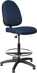 Bevco - 24 to 34" High Adjustable Height Swivel Stool - 27" Wide x 27" Deep, 100% Olefin Seat, Navy - Makers Industrial Supply