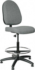 Bevco - 24 to 34" High Adjustable Height Swivel Stool - 27" Wide x 27" Deep, 100% Olefin Seat, Gray - Makers Industrial Supply