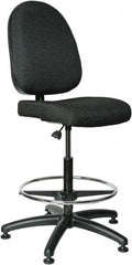 Bevco - 24 to 34" High Adjustable Height Swivel Stool - 27" Wide x 27" Deep, 100% Olefin Seat, Black - Makers Industrial Supply