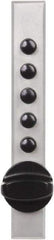 Kaba Access - 5/8 to 7/8" Door Thickness, Satin Chrome Pushbutton Knob Lockset - 1 Code, Zamak3, Key-in Lever Cylinder - Makers Industrial Supply