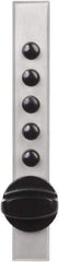 Kaba Access - 14 to 20 Gauge" Door Thickness, Satin Chrome Pushbutton Knob Lockset - 1 Code, Zamak3, Nonkey Override Cylinder - Makers Industrial Supply