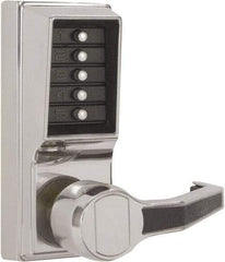 Kaba Access - Combination Entry Lever Lockset - 2-3/4" Back Set, No Cylinder, Zamak3, Satin Chrome Finish - Makers Industrial Supply