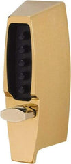 Kaba Access - 1-3/8 to 2-1/4" Door Thickness, Bright Brass Finish, Push Button Deadbolt - Nonhanded Handling, Combination Override, Keyless Cylinder - Makers Industrial Supply