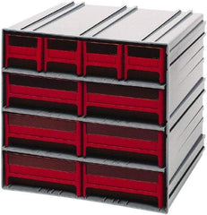 Quantum Storage - 10 Drawer, 10 Compartment, Small Parts Drawer Cabinet System - 11-3/4" Deep x 11-3/4" Wide x 11" High - Makers Industrial Supply