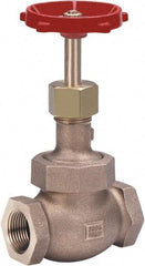 Milwaukee Valve - 3/4" Pipe, Threaded (NPT) Ends, Bronze Integral Globe Valve - Bronze Disc, Union Bonnet, 600 psi WOG, 300 psi WSP, Class 300 - Makers Industrial Supply