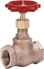 Milwaukee Valve - 1" Pipe, Threaded (NPT) Ends, Bronze Integral Globe Valve - Bronze Disc, Threaded Bonnet, 200 psi WOG, 125 psi WSP, Class 125 - Makers Industrial Supply