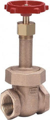 Milwaukee Valve - 1/4" Pipe, Class 150, Threaded (NPT) Bronze Solid Wedge Gate Valve - 300 WOG, 150 WSP, Union Bonnet, For Use with Water, Oil & Gas - Makers Industrial Supply