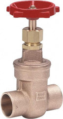 Milwaukee Valve - 1/2" Pipe, Class 125, Threaded (NPT) Bronze Solid Wedge Stem Gate Valve - 200 WOG, 125 WSP, Threaded Bonnet, For Use with Water, Oil & Gas - Makers Industrial Supply