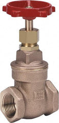 Milwaukee Valve - 1/2" Pipe, Class 125, Threaded (NPT) Bronze Solid Wedge Stem Gate Valve - 200 WOG, 125 WSP, Threaded Bonnet, For Use with Water, Oil & Gas - Makers Industrial Supply