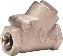 Milwaukee Valve - 1-1/2" Bronze Check Valve - Check Valve, Threaded (NPT), 600 WOG - Makers Industrial Supply