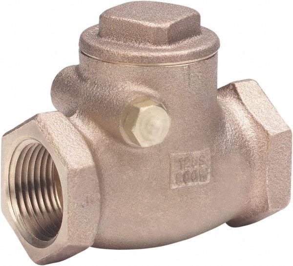 Milwaukee Valve - 1/2" Bronze Check Valve - Check Valve, Threaded (NPT), 200 WOG - Makers Industrial Supply