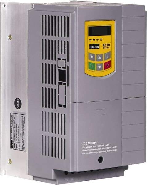 Parker - Three Phase, 460 Volt, 10 hp, Variable Frequency Drive - 6.14" Wide x 6.69" Deep x 10.43" High, IP20 - Makers Industrial Supply