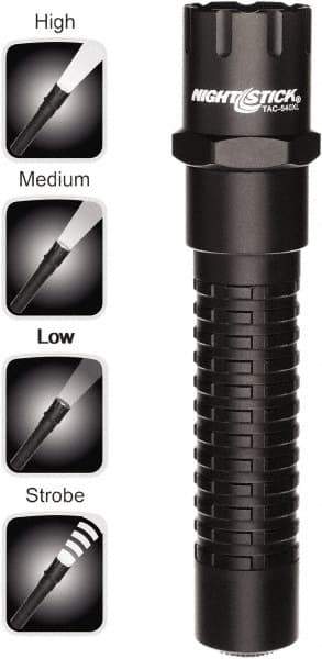 Bayco - LED Bulb, Industrial/Tactical Flashlight - Black Aluminum Body, CR123 Batteries - Makers Industrial Supply