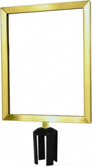 Tensator - 14-1/2" High x 14-1/2" Long x 11-1/2" Wide Barrier Sign Frame - Powder Coated Steel, Satin Brass Finish, Satin Brass, Use with Tensabarrier - Makers Industrial Supply