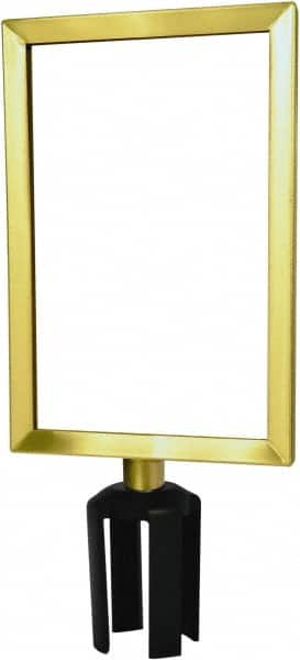 Tensator - 11-1/2" High x 11-1/2" Long x 7-1/2" Wide Barrier Sign Frame - Powder Coated Steel, Satin Brass Finish, Satin Brass, Use with Tensabarrier - Makers Industrial Supply