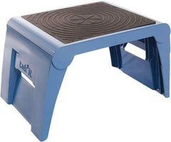 Cramer - 11" High, Navy Folding Step Stool - High Density Plastic, 250 Lb Capacity, Type I Industry Rating - Makers Industrial Supply