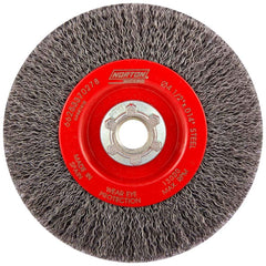 Norton - 4-1/2" OD, 5/8-11 Arbor Hole, Crimped Carbon Wheel Brush - Makers Industrial Supply