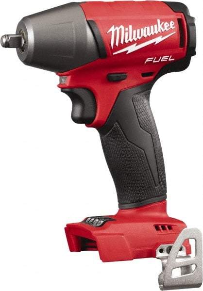 Milwaukee Tool - 3/8" Drive 18 Volt Pistol Grip Cordless Impact Wrench & Ratchet - 0 to 2,500 RPM, 0 to 3,200 BPM, 210 Ft/Lb Torque, Lithium-Ion Batteries Not Included - Makers Industrial Supply