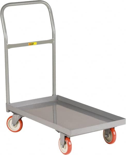 Little Giant - 1,200 Lb Capacity Steel Platform Truck - Steel Deck, 24" OAW, 48" Platform Length, Polyurethane Casters - Makers Industrial Supply