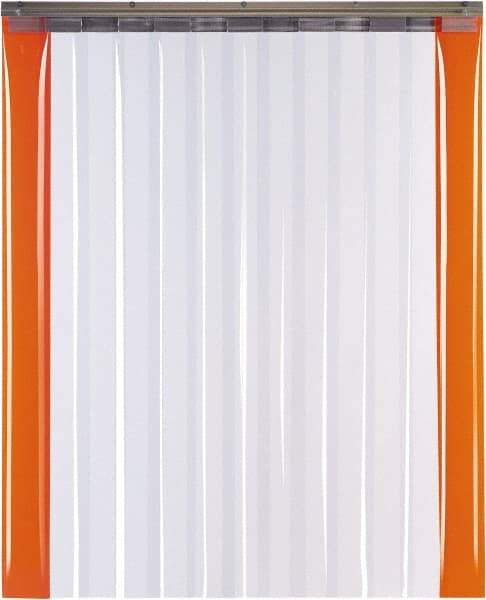 TMI, LLC - 3' Door Width x 7' Door Height PVC Smooth with Reinforced Bonded Bead (Style) Armor Bond Strip Door Kit - 8" Strip Width x 0.08" Strip Thickness, Clear, 50% Overlap - Makers Industrial Supply