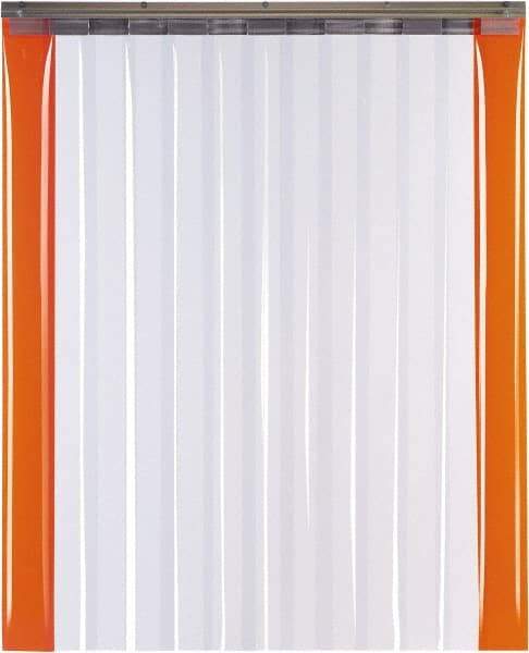 TMI, LLC - 8' Door Width x 8' Door Height PVC Smooth with Reinforced Bonded Bead (Style) Armor Bond Strip Door Kit - 12" Strip Width x 1/8" Strip Thickness, Clear, 67% Overlap - Makers Industrial Supply