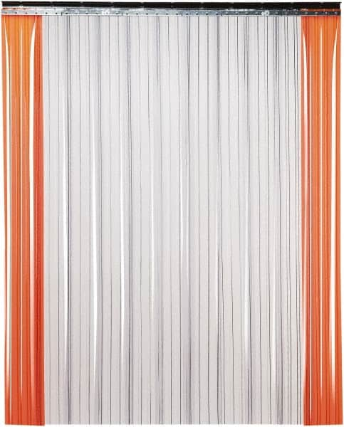 TMI, LLC - 5' Door Width x 8' Door Height PVC Ribbed Strip Door Kit - 8" Strip Width x 0.072" Strip Thickness, Clear, 50% Overlap - Makers Industrial Supply