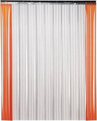 TMI, LLC - 5' Door Width x 8' Door Height PVC Ribbed Strip Door Kit - 8" Strip Width x 0.072" Strip Thickness, Clear, 50% Overlap - Makers Industrial Supply