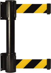 Tensator - 16.64" High x 156" Long x 3" Wide Barrier Dual Line Wall Mount - Steel, Black Powdercoat Finish, Black, Use with 898 Wall Receiver - Makers Industrial Supply