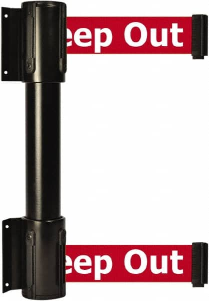 Tensator - 16.64" High x 89" Long x 3" Wide Barrier Dual Line Wall Mount - Steel, Black Powdercoat Finish, Black, Use with 898 Wall Receiver - Makers Industrial Supply