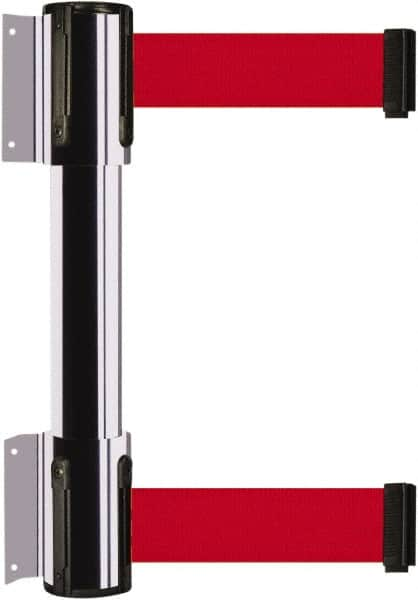 Tensator - 16.64" High x 156" Long x 3" Wide Barrier Dual Line Wall Mount - Steel, Polished Chrome Finish, Polished Chrome, Use with 898 Wall Receiver - Makers Industrial Supply