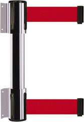 Tensator - 16.64" High x 89" Long x 3" Wide Barrier Dual Line Wall Mount - Steel, Polished Chrome Finish, Polished Chrome, Use with 898 Wall Receiver - Makers Industrial Supply