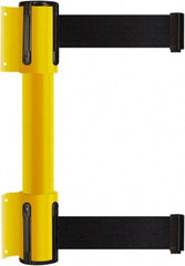 Tensator - 16.64" High x 89" Long x 3" Wide Barrier Dual Line Wall Mount - Steel, Yellow Powdercoat Finish, Yellow, Use with 898 Wall Receiver - Makers Industrial Supply