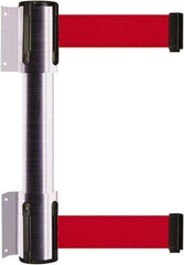 Tensator - 16.64" High x 156" Long x 3" Wide Barrier Dual Line Wall Mount - Steel, Satin Chrome Finish, Satin Chrome, Use with 898 Wall Receiver - Makers Industrial Supply