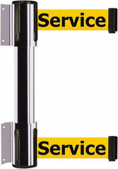 Tensator - 16.64" High x 89" Long x 3" Wide Barrier Dual Line Wall Mount - Steel, Polished Chrome Finish, Polished Chrome, Use with 898 Wall Receiver - Makers Industrial Supply