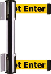 Tensator - 16.64" High x 156" Long x 3" Wide Barrier Dual Line Wall Mount - Steel, Polished Chrome Finish, Polished Chrome, Use with 898 Wall Receiver - Makers Industrial Supply