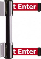 Tensator - 16.64" High x 156" Long x 3" Wide Barrier Dual Line Wall Mount - Steel, Polished Chrome Finish, Polished Chrome, Use with 898 Wall Receiver - Makers Industrial Supply