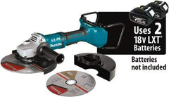 Makita - 9" Wheel Diam, 6,000 RPM, Cordless Angle & Disc Grinder - 5/8-11 Spindle, 18 Volts - Makers Industrial Supply