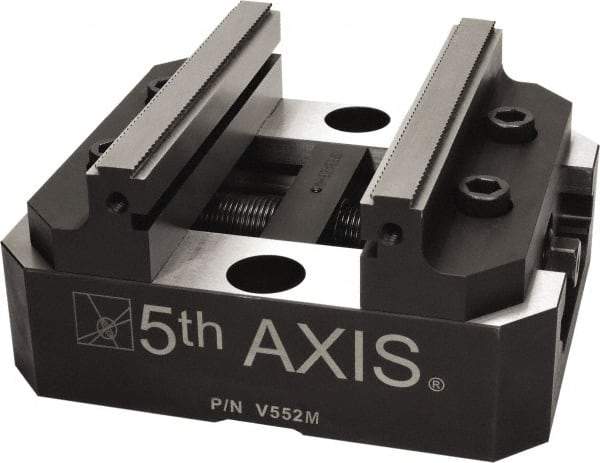 5th Axis - 125mm Jaw Width, 74mm High x 125mm Long x 125mm Wide Vise - For Use with 5 Axis Workholding Systems - Makers Industrial Supply