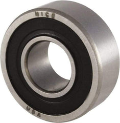 Nice - 3/8" Bore Diam, 7/8" OD, Double Seal Precision Ground Radial Ball Bearing - 11/32" Wide, 1 Row, Round Bore, 255 Lb Static Capacity, 644 Lb Dynamic Capacity - Makers Industrial Supply